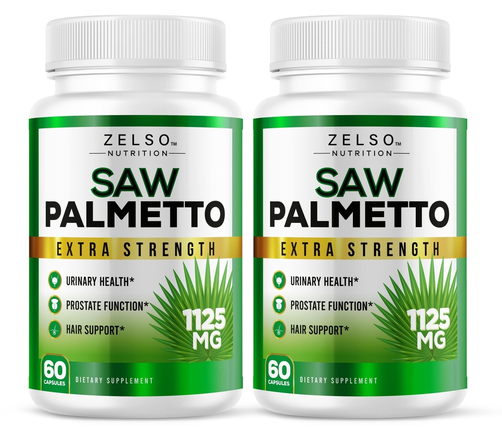 (2 Pack) 3in-1 Faydaları için Palmetto Prostate Supplement, FB Blocker Saç Büyüme ve Beta Blocker, Urinary Health, Prostate Function Support, 2 Moon Supply