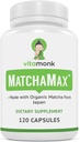 MATCHAMAXTM Organic Japanese Matcha Capsules - Αγνά Βιολογικά Χάπια Μάτσα Πράσινου Τσάι για την ομαλή ενέργεια Zen-Like και τη φυσική ώθηση Mood - Vegan Matcha συμπλήρωμα που συσκευάζεται με αντιοξειδωτικά - 120ct