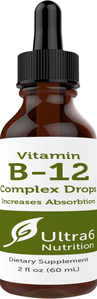 Ultra6 Beslenme Vitamini B12 Sublingual Liquid Drops - B12 Torchcobalamin Supplement Great for Energy & Tiredness - 90 Day Supply & Men - 90 Day Supply