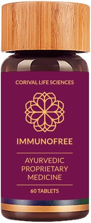 Biogetica Immunofree Herbal Supplement for Immune Support - Natural Potent Assembly of Tulsi, Kalmegh, Yashtimadhu & Giloy for Immune Boost - 100% Vegan - 60 Tablet