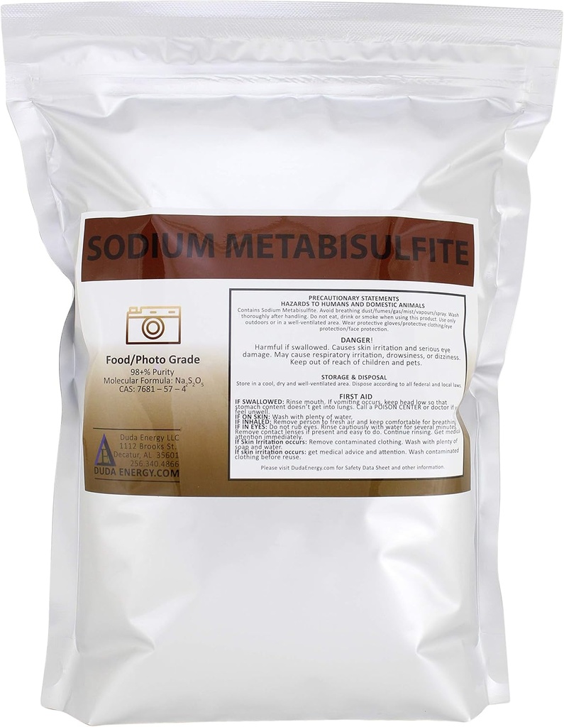 Duda Energy meta05 sodyum Metabisulfite Food Grade/Photo Grade 98, 5 lb.