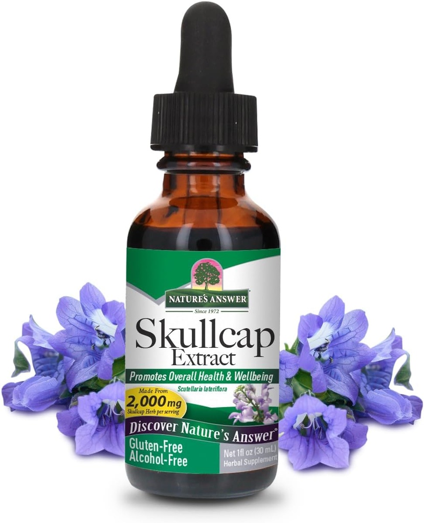 Doğanın Yanıtı Alkol Özgür Skullcap Herb, 1-Fluid Ounce