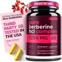 Συμπλήρωμα βερβερίνης 1250mg Poent Botanical Κάψουλες για τη Διαχείριση Βάρος με Πικάντικη Μελόνη και Banaba Leaf - HCl από το εκχύλισμα βατόμουρου - 30 Σερβιέτες