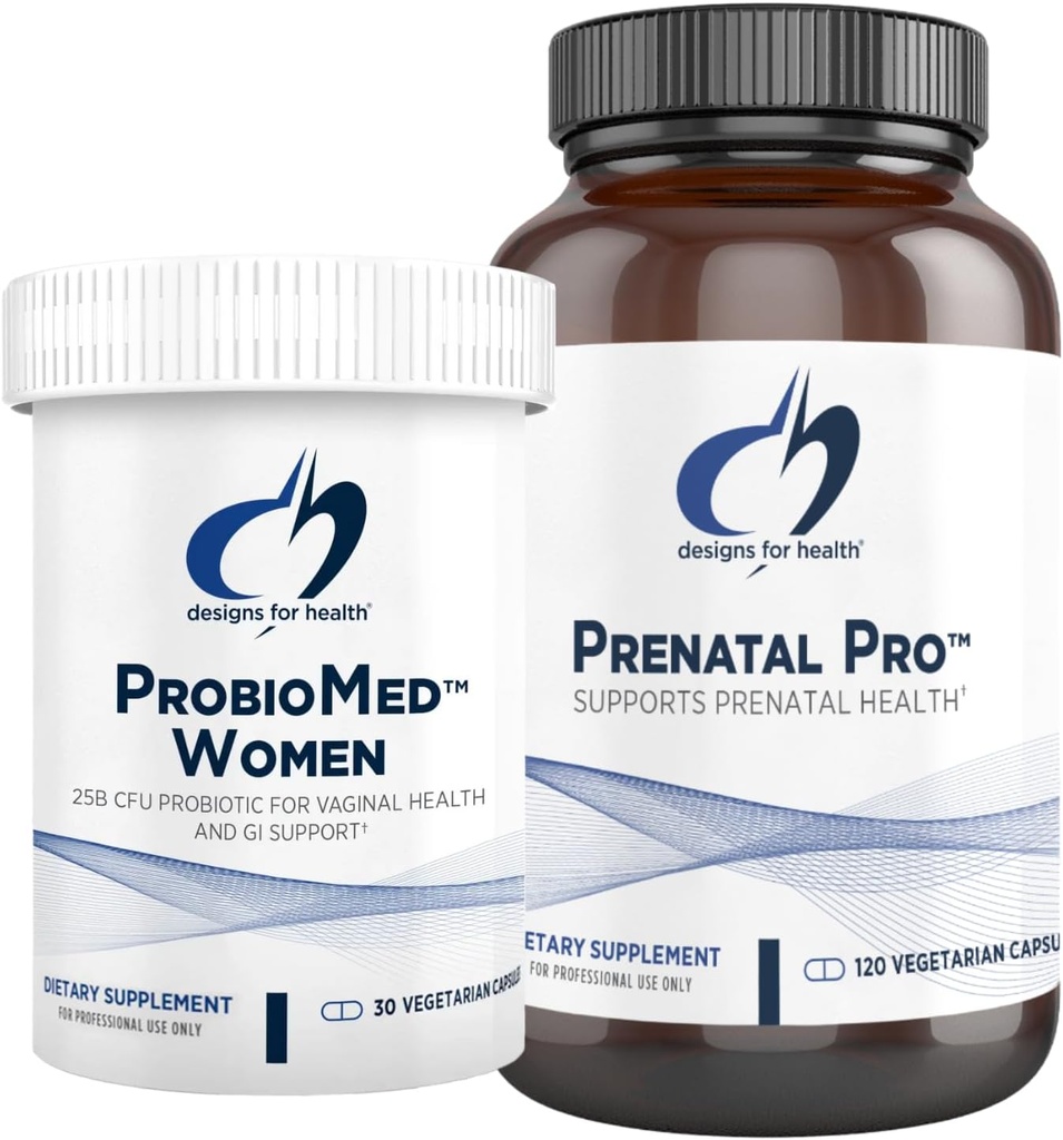 Sağlık Prenatal & Probiyotik Sche - Prenatal Pro (180 Capsules) Foate ve Chelated Minerals & ProbioMed Women (30 Capsules) Gut Health & Vaginal Probiyotik