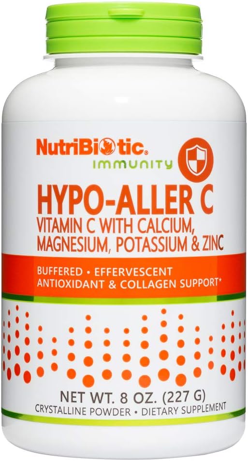 NutriBiotic Hipo-Aller C Toz Vitamin C ve Mineraller Antioksi ve Collagen Desteği | 1300 mg C hizmet başına | 8 ounce | Buffered ve Easy on the Stomach | L-Ascorbik Acid with kalsiyum, magnezyum, çinko, and potasyum |ent Pot, Yüksek çözünürlük | Farmas | Farm | Farmas | Farmas | İlaç | Diyet | Vegan | Kolayca çözülebilir | Effervescent