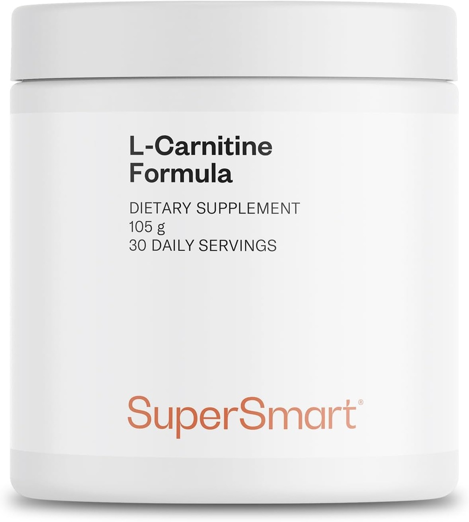 Supersmart - L-Carnitine Formula (Doğal Limon Flavor) - Acetyl L-Carnitine & L-Carnitine Tartrate Toz - Amino Asits Kompleksi | No-GMO & Gluten Ücretsiz - 105 g