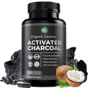 Pure Coconut Aktif Charcoal Capsules - 180 Charcoal Pills, Diş Beyazıt, Bloating ve Body Cleansing ile yardımcı olur. Non-GMO - Gluten Free, Vegan