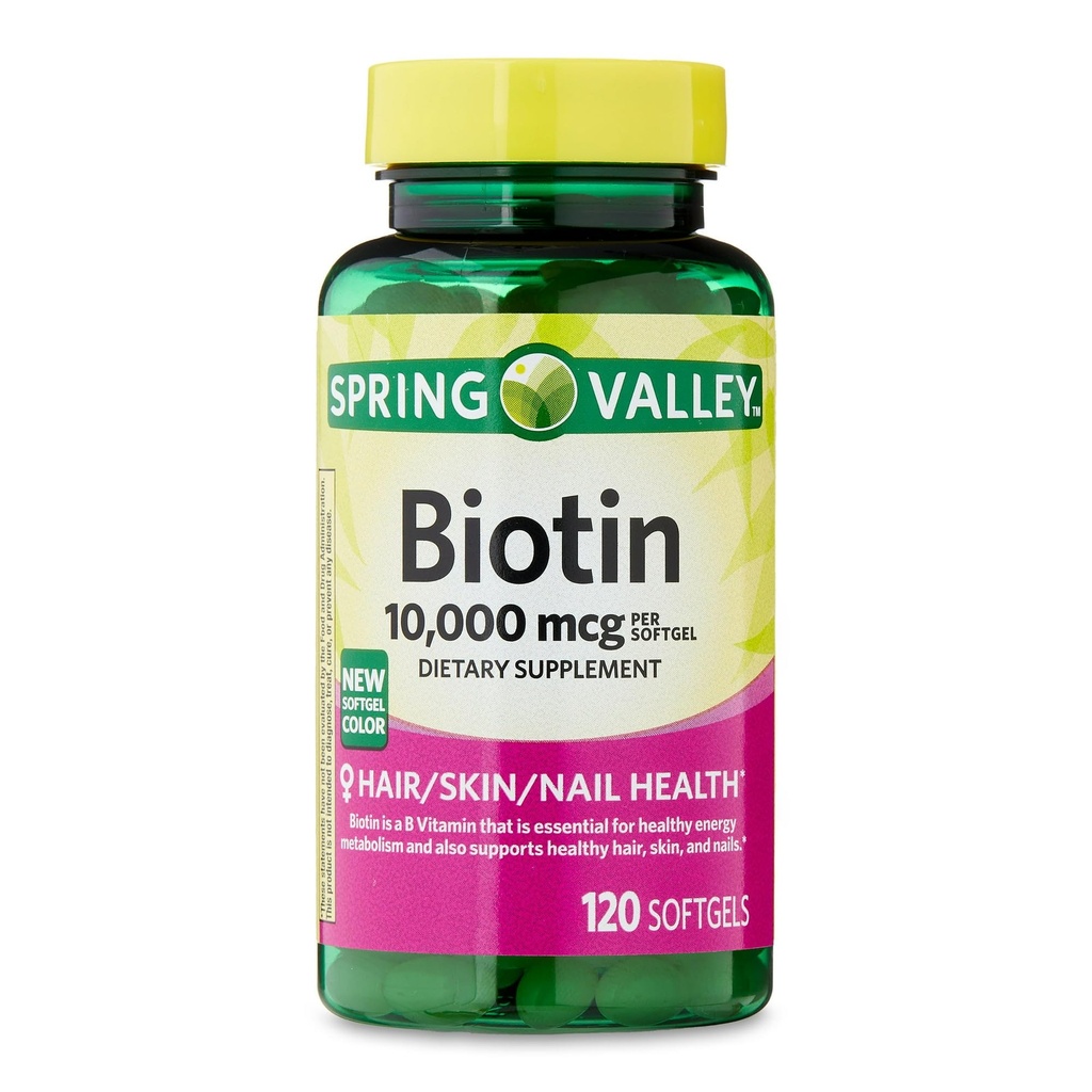 IKJ Biotin Saç/Skin/Nails Health Diyetary Supplement Softgels, 10.000 mcg, 120 Count