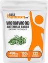 BulkSupplements.com Wormwood Extract Toz - Artemisia Annua Sweet Wormwood Leaves, Herbal Supplement - Gluten Free, 450 mg per Service, 100g (3.5 oz) (Pack of 1)