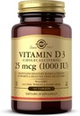 Solgar Vitamin D3 (Cloncalciferol) 25 mcg (1000 IU) – 180 Tablet - Sağlıklı Kemikler ve Dişler - Immune Sistem Desteği - Non-GMO, Gluten Free, Dairy Free, Kosher - 180 Servisler