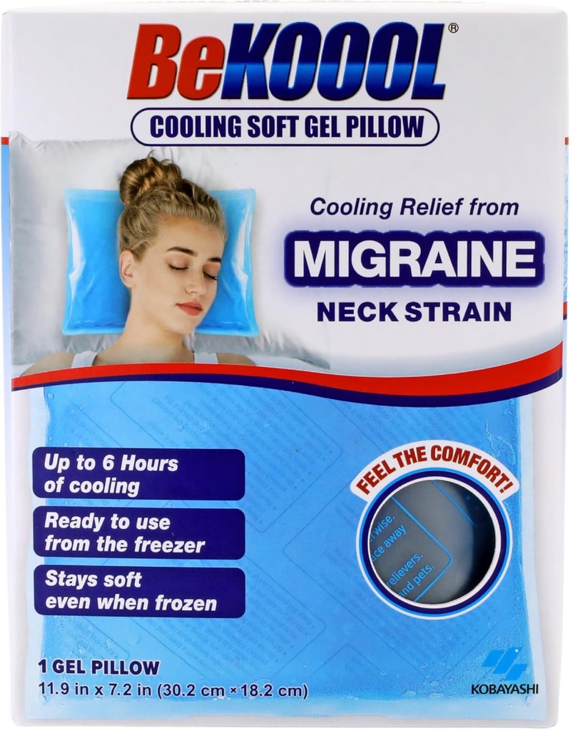 BeKOOOL Soğutma Yumuşak Gel Yastık - Migraines, Boy Strain ve Ateşten Reusable Soğutma Yardımı - Soğutma 6 Saati Hazır, Kullanımı Hazır, Donmuş Olduğunda Yumuşak Kal