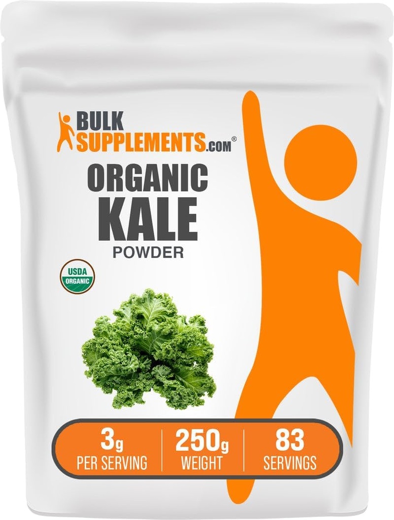 BulkSupplements.com Organik Kale Toz - Greens Toz, Superfood Supplement - Vegan & Gluten Free, 3g hizmet başına 250g (8.8 oz) (Paket 1)