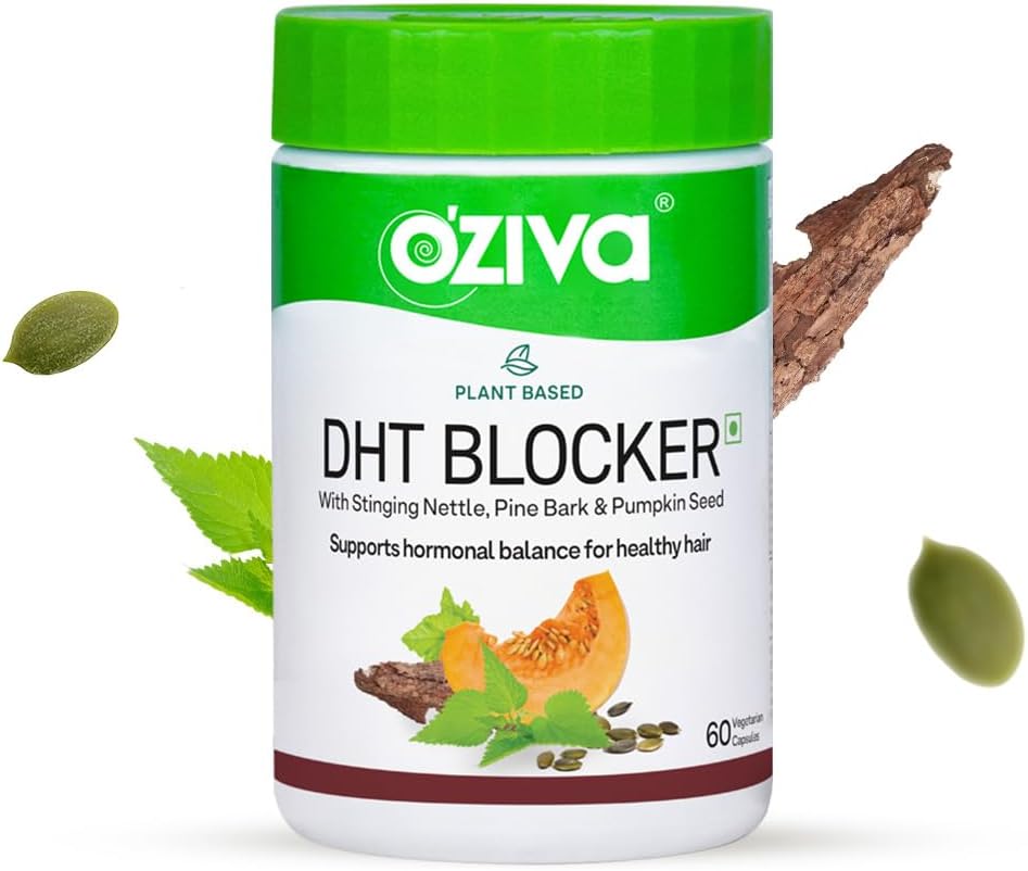 OZIVA Plant Esasen Mickey Blocker Capsules / 60 Kont | Sting Nettle, Beta Sitosterol, Candy Seed, Pine Bark for Hairfall Control & Follicle Stimulation (60 Count)