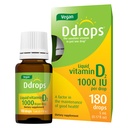 Ddrops Vegan 1000 IU 180 Drops - Günlük Vitamin D Sıvı - Bone Health & Immune System. No Large Capsules, No Preservatives, Non-GMO, Anti-Friendly