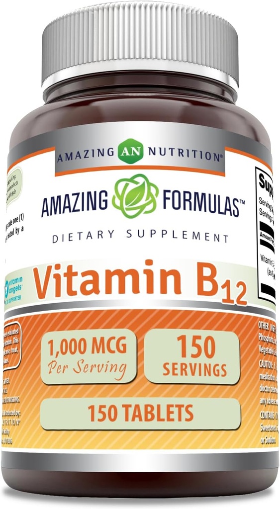 Amazing Formulas Vitamin B12 Supplement | hizmet başına 1000 Mcg | Tabletler | No-GMO | Gluten-Free | ABD'de Made ( Pack, 150 Count)