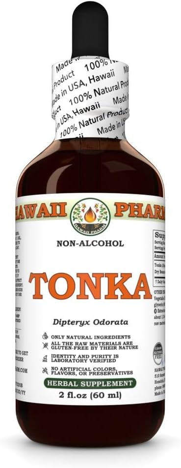Hawaii Pharm Tonka Alkol Özgür Taklit, Enerji ve Respiratory Comfort için Glycerite, Vitality, Soothes Coughs ve Throat, Supports Lymphatic Wellness, Fights Fatigue - 2 fl.oz
