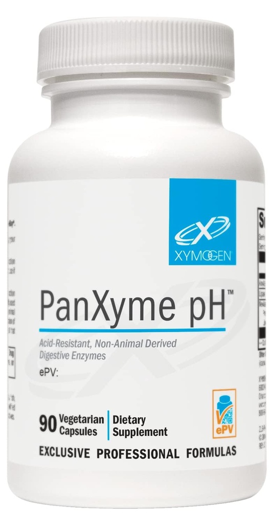 XYMOGEN PanXyme pH - Digestive Enzymes for Gut Health - Amylase, Lipase, and Protease Enzyme Supplement - Συμπληρώματα Υγείας των Ούλων για την υποστήριξη της διηθήσεως - Χωρίς γλουτένη + Vegan (90 Κάψουλες)
