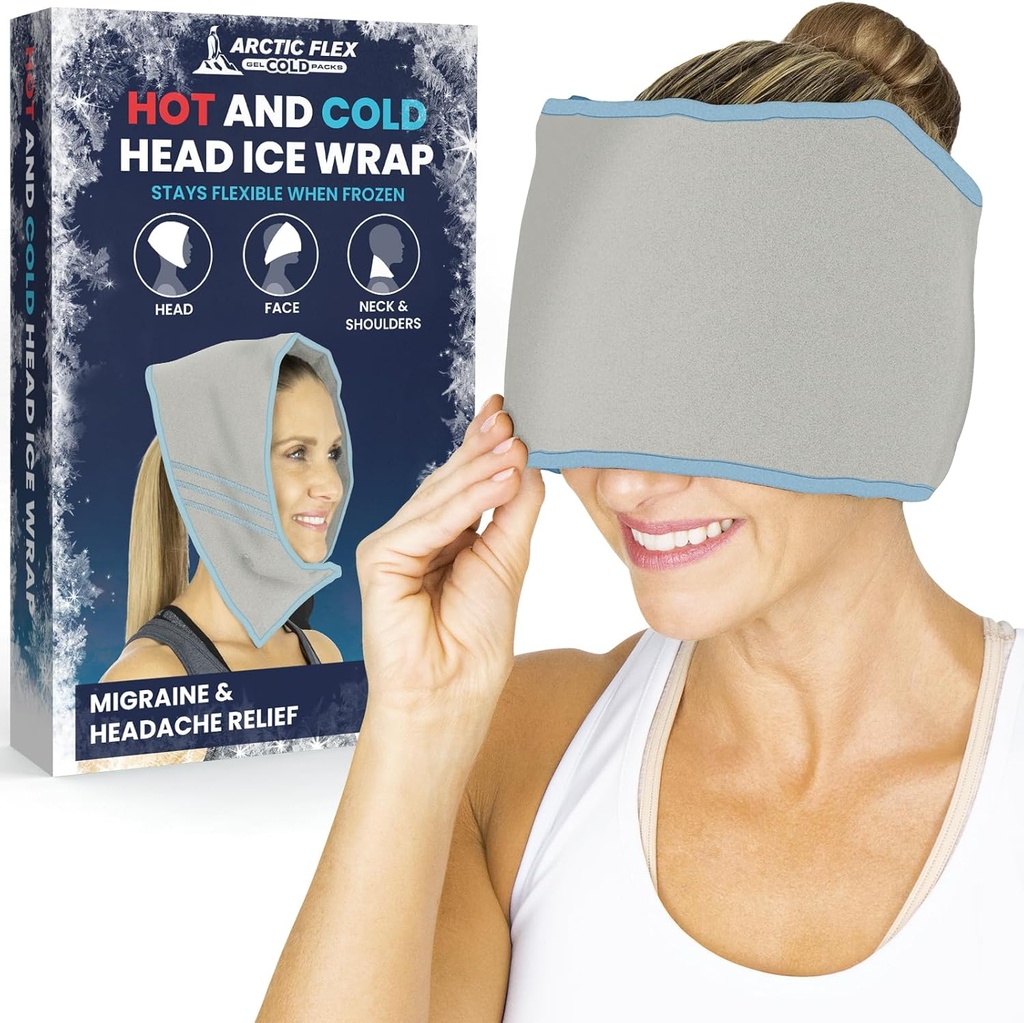 Arctic Flex Migraine Headache Relief Buz Kafası - Baş Ağrılar Buz Paketi Cap - Flex Cold & Hot Gel Hat Göz Maskesi Injuries to Boy, Omuz Ağrısı - Freeze, Heat Therapy - Kid, Men, Women