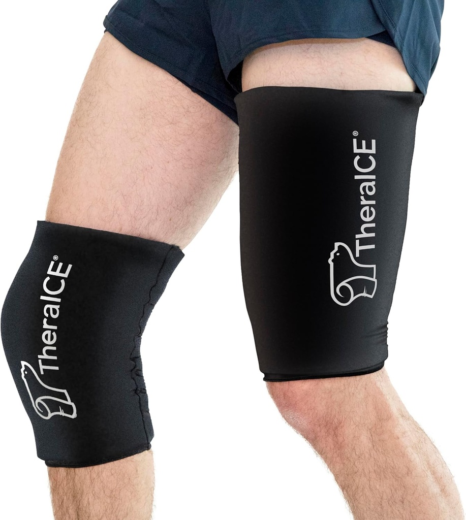 TheraICE Knee Ice Pack Wrap Compression Maneve for Injuries, Reuseable Gel Cold Packs Brace Επίσης για αγκώνα, Ankle & Calf - Ευέλικτη ψύξη Wrap Recovery for Meniscus, ACL, MCL Pain Relief (XL)