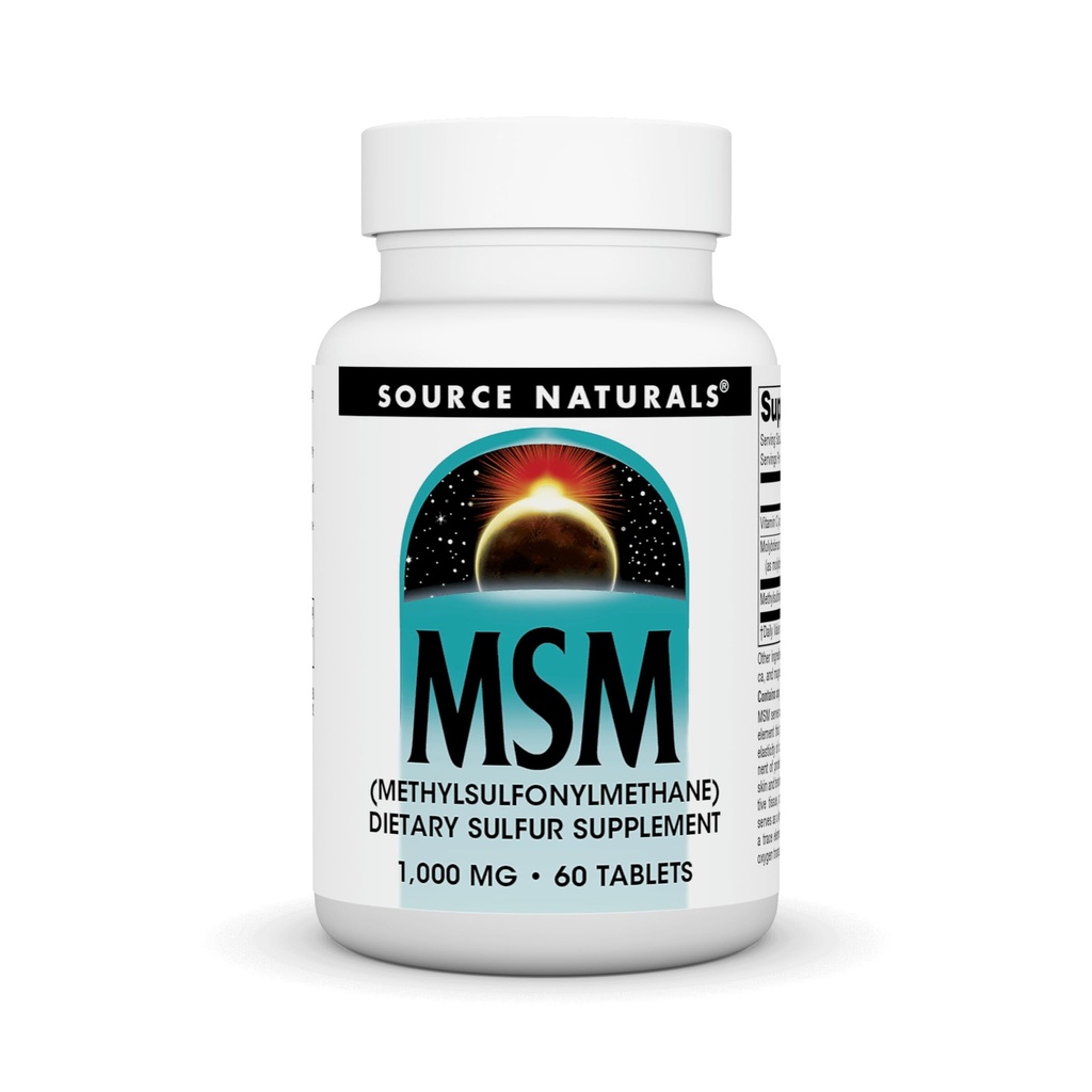 Source Naturals MSM (metilsulfonylmethane), bir Diyet Sulfer Supplement, 1.000 MG - 60 Tablet