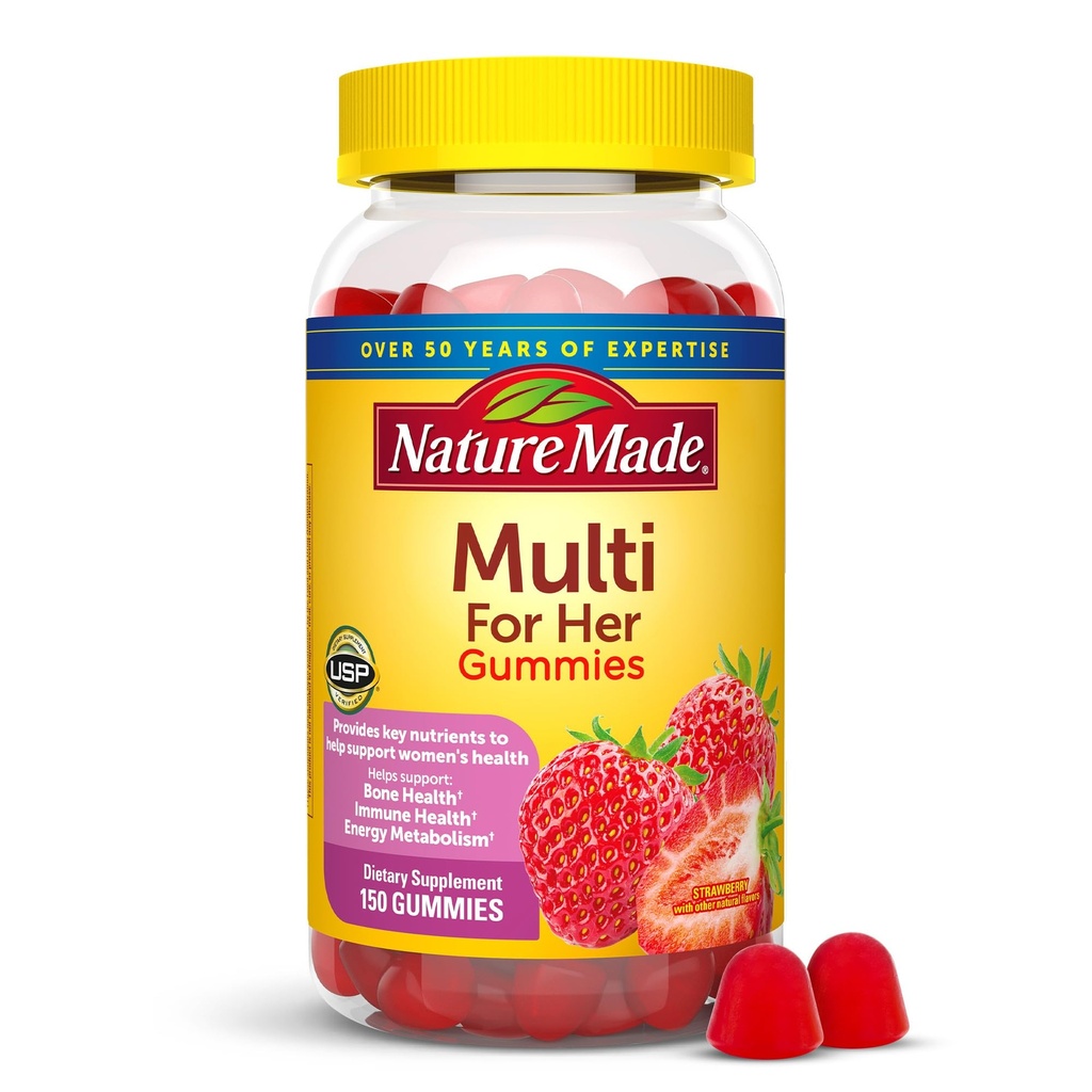 Nature Made Multivitamin For Women, Womens Gummy Multivitamins for Daily Nutritional Support, 150 Çok Vitamin Gummies, 75 Day Supply