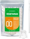 wananfu Size 00 Empty Capsules Vegetarian (1000 Count) Bundle with Micro Lab Spoon, Clear Fillable Veggie Pill Capsules 00 for Making Your Own Supplements