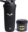 Smartshake DC Comic Bundle - Batman Protein Shaker Μπουκάλι – 900ml Leakproof Ανοξείδωτο Μπουκάλι Shaker Ανοξείδωτο με 200ml Protein Powder Storage Container
