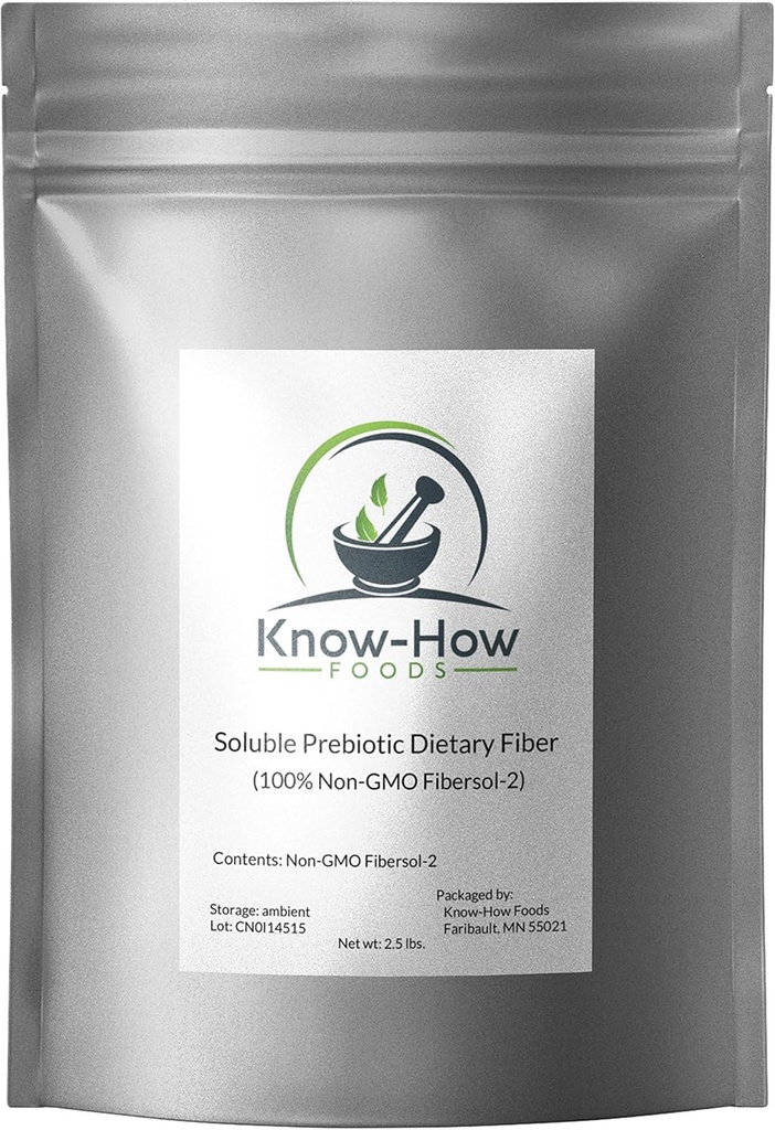Know-How Foods Prebiotic Dietary Fiber (Non-GMO) - Κατασκευασμένο με 100% Fibersol-II - 2,5 lbs. Πουγκί