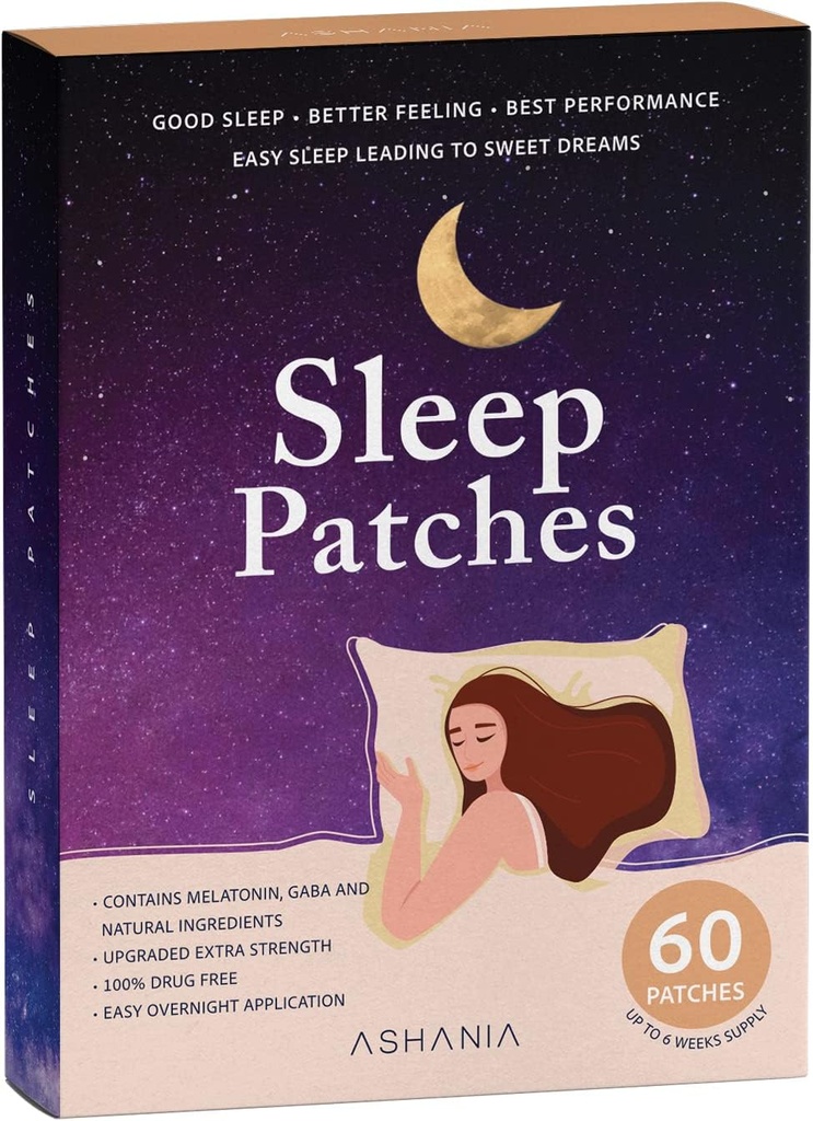 Sleep Patches, Yetişkinler için Sleep Patches, Yükseltilmiş Uyku Patches Set, Erkekler ve Kadınlar için Kolay, Premium Malzemeler (60 Patches)