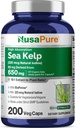 NusaPure Sea Kelp Natural Iodine 325mcg 10:1 Extract, 65 mg Ισοδύναμο με 650 mg Κάψουλας 200 Count (Non- GMO, Vegan)