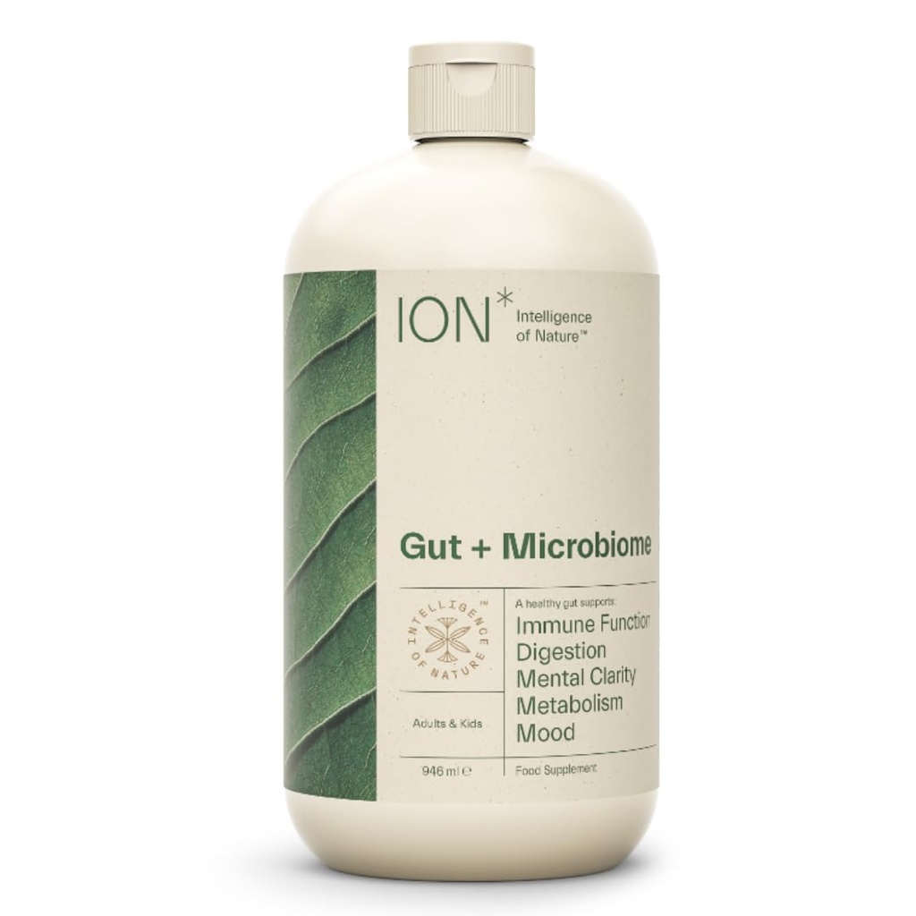 ION* Intelligence of Nature Gut Support Liquid Supplement - Gut & Digestive Health Liquid Drops, Cleanse & Detox with Humic Extract for Women & Men, Adults & Kids 4+ - 32 fl oz (Pack of 1)