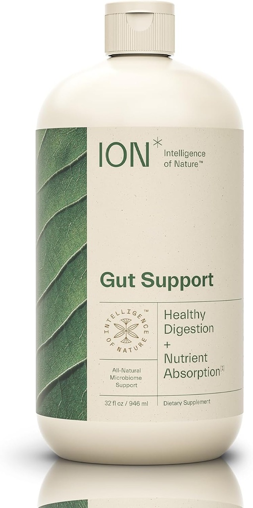 ION* The Nature Gut Support Liquid Supplement - Gut & Digestive Health Liquid Drops, Cleanse & Detox with Humic Extract for Women & Men, Yetişkinler & Kids 4+ - 32 fl oz (Pack of 1)