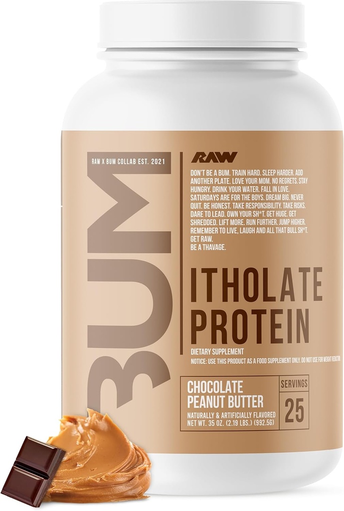 RAW Whey Isolate Protein Powder, Σοκολάτα Φυστικοβούτυρο (CBUM Itholate) - 100% Grass-Fed Sports Nutrition Powder for Muscle Growth & Recovery - Low-Fat, Low Carb, Φυσικά Γεύση - 25 Σερβιέτες