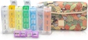 Easy Kit Pill Case Large 7-Day / 28 Karşılaştırmalar Neoprene Carrier with Storage Pill Box in Daily in Morn, NOON, EVE, Bed a Weekly Vitamin, Medicine, Capsule Organization (Khaki Desert Cactus)