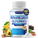 Magnezyum Glycinate 500 mg Supplement - Yüksek Absorpsiyon ve Bioavailability Support Sleep, Muscle, Bones, Cramps, Recovery & Energy, Vegan Non-GMO 90 Capsules