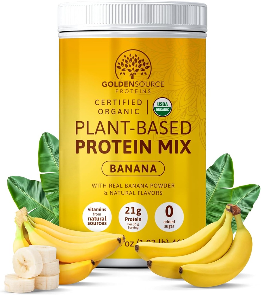 Banana - Bitki bazlı protein Tozu, protein Mix, Protein Toz Vitaminleri ve Mineralleri, Protein 20g Protein, Ve Tamam Amino Asit Profil, Vegan Protein Tozu, Protein Mix, Protein Tozu