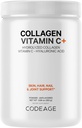Kodage Collagen Hydro Toz + Vitamin C - 20g Grass-Fed Collagen Per Servis - Digestive Enzymes, Hyaluronic Acid, 18 Amino Asits - Hydrolyzed Collagen protein - Non-GMO, Unflavored - 9.98 oz