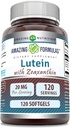 Şaşırtıcı Formulas Lutein 20 mg with Zeaxanthin 800 mcg | Softgels Supplement | Non-GMO | Gluten Free | Made in USA (120)