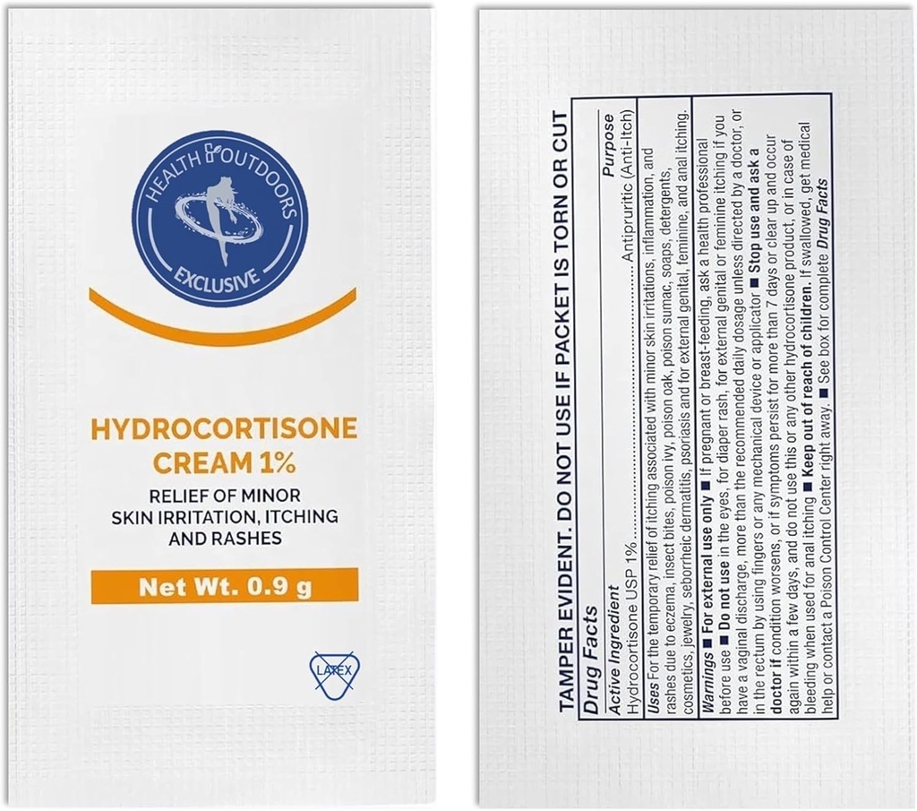 Soothing Hydrocortisone Cream% 1, 48 Bireysel Paketler, Skin Irritation, Rashes, Itching ve Minor Pain Relief