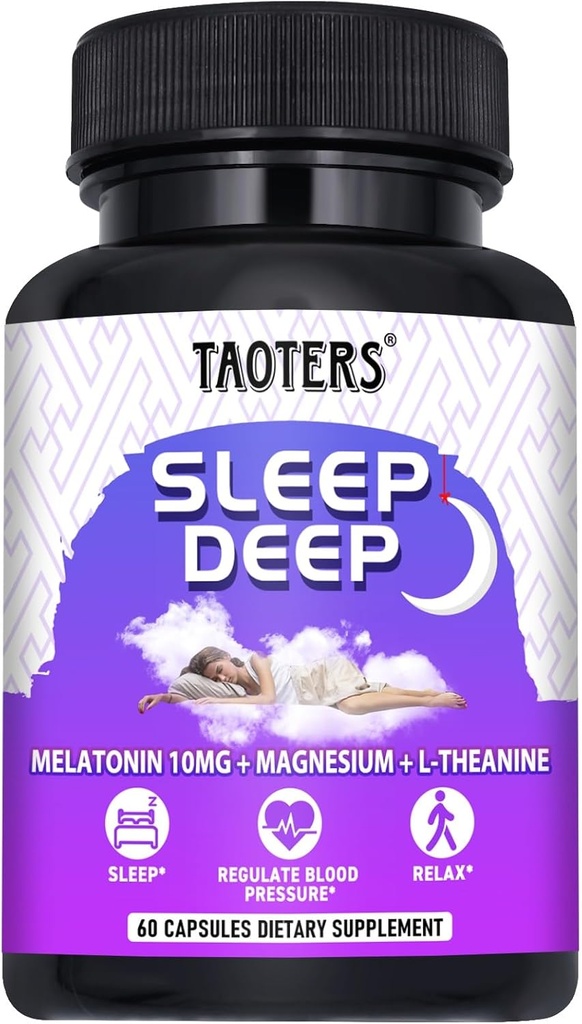 Μελατονίνη 10mg με L-Θεανίνη, Μαγνήσιο και Περισσότερα Υποστήριξη για τον Ύπνο για Ενήλικες 