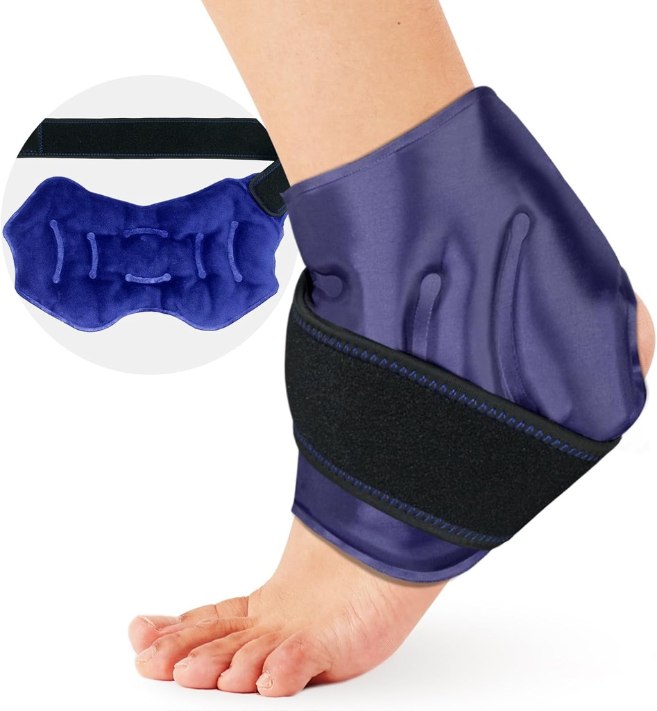 Πακέτο πάγου Ankle για το οίδημα, Παγωμένο πακέτο για τραυματισμούς Ankle Επαναχρησιμοποιήσιμη, Ψυχρή θεραπεία συμπίεσης για την ανακούφιση από τον πόνο των ποδιών, Παγωμένη συσκευασία για τα διαστρέμματα, Αχιλλέας, Τενοντίτιδα, Φυτική Φασίτιδα Μπλε