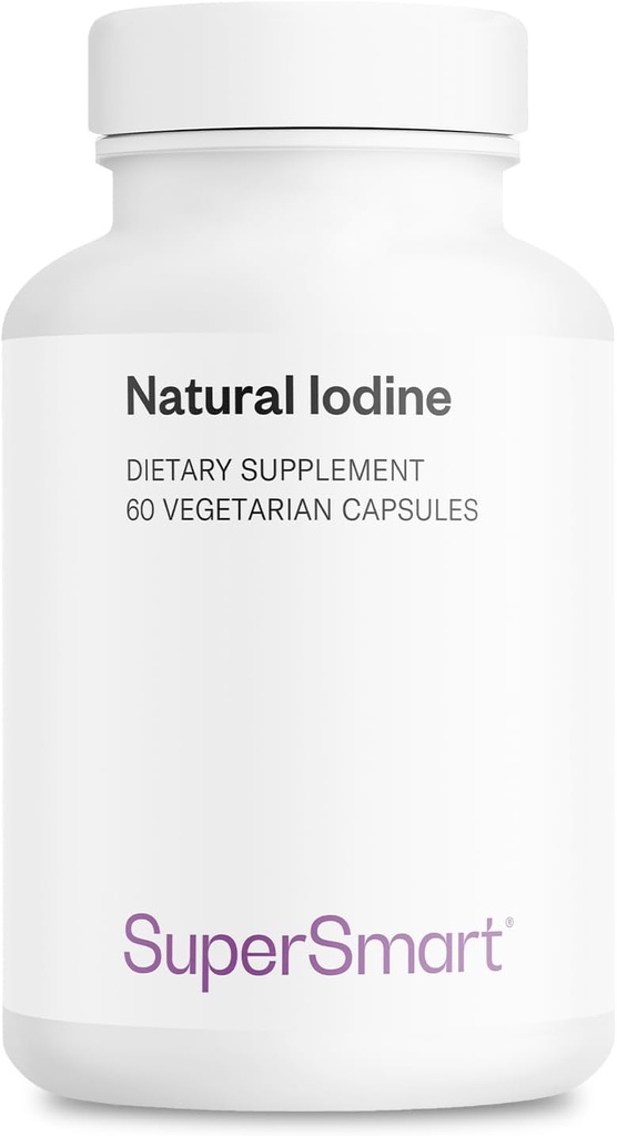 SuperSmart - Natural Iodine 1000 mg per Day (Patented & High Strength) - Pure Sea Kelp Iodine Supplement - 650ppm of Iodine | Non-GMO & Gluten Free - 60 Vegetarian Capsules