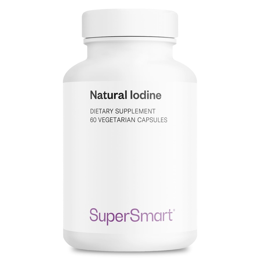 SuperSmart - Natural Iodine 1000 mg per Day (Patented & High Strength) - Pure Sea Kelp Iodine Supplement - 650ppm of Iodine | Non-GMO & Gluten Free - 60 Vegetarian Capsules