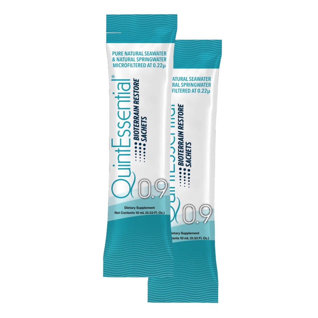 Quicksilver Scientific Quintessential 0.9 Sachets - Isotonic Solution with Sea Water Minerals + Alpine Spring - Liquid Hydration, Electrolyte + Multi Minerals Supplement (30 Count)