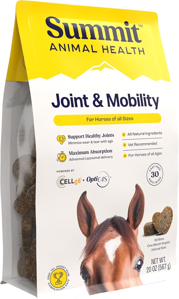 Summit Equine Joint & Mobility Bites Daily Supplement for Horses, Liposomal Delivery, Max Απορρόφηση, Vet Προτεινόμενα, Όλα-Φυσικά Συστατικά, 100% Χωρίς φάρμακα, Healthy Joints - 30 Bites