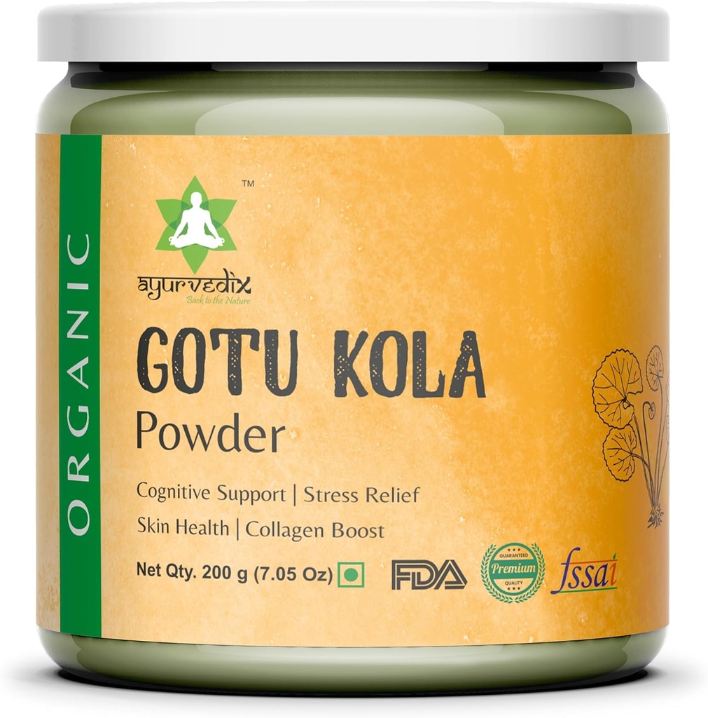 Organic Gotu Kola Powder - Herbal Supplements Boosts Immunity & Sup0ports Digestion | Non-GMO & Gluten-Free - Centella Asiatica - Mandupakarni Powder and Brahmi Powder - 7.05 Oz / 200g