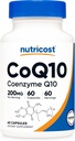 Nutricost CoQ10 200 mg, 60 Vejetaryen Capsules, 60 Hizmet - Yüksek Aborpsiyon, Vegetarian, Non-GMO, Coenzyme Q10