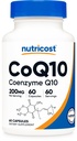 Nutricost CoQ10 200 mg, 60 Vejetaryen Capsules, 60 Hizmet - Yüksek Aborpsiyon, Vegetarian, Non-GMO, Coenzyme Q10