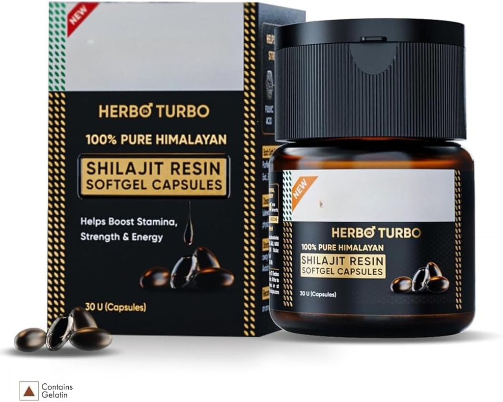 Shilajit Κάψουλες Softgels, για την ενίσχυση της ενέργειας, αντοχή & Stamina, 30 Softge Ενέργεια & Προώθηση της αποκατάστασης μυών, κάψουλες