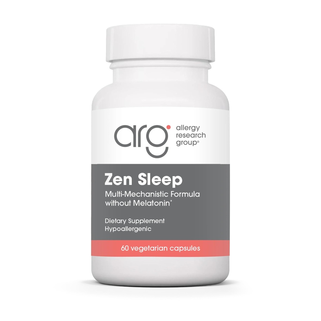 Alerji Araştırma Grubu Zen Sleep - GABA L-Theanine Sleep Supplement for Yetişkinler with P5P, 5-HTP ve B6, Calm için Doğal Yardım, Restful REM - 60 Vegetarian Capsules